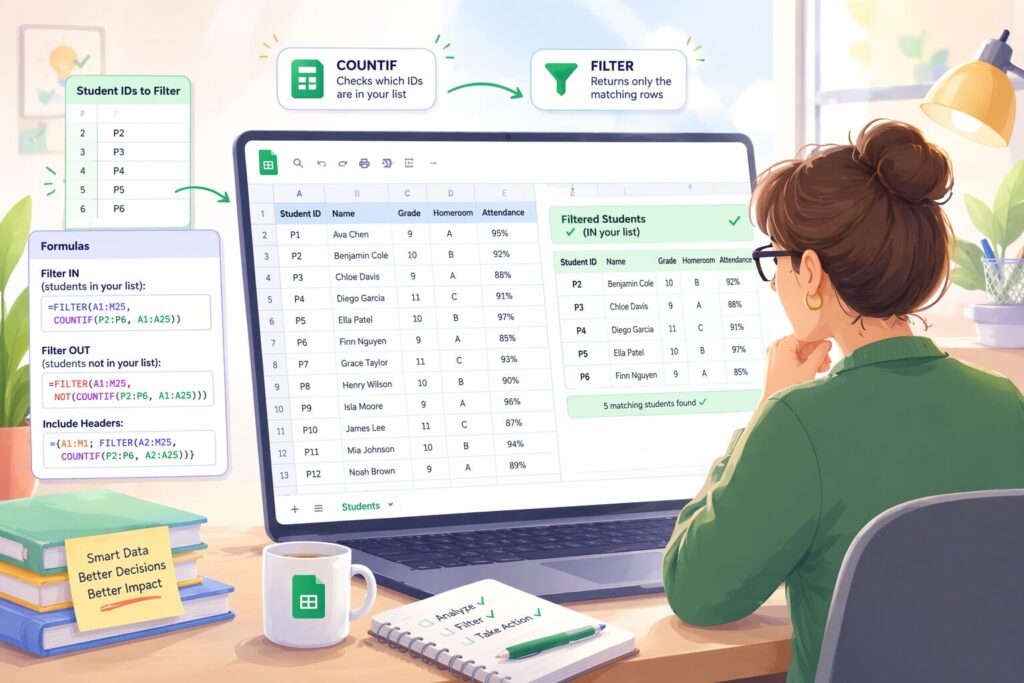 Person analyzing data on computer