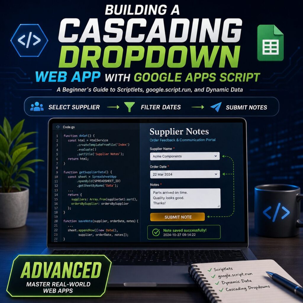 The Google Apps Script Web App Masterclass: Dynamic Dependent Dropdowns